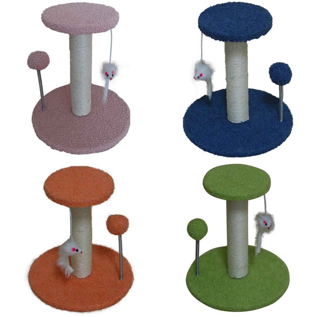 Cat Condo in 2 tier with Scratch Post Jumping Platform & Hanging Toys