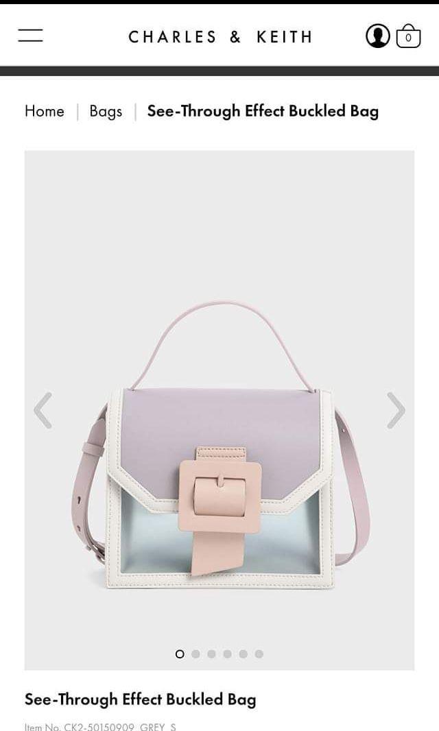 Charles Keith See Through Effect Buckled Bag CK