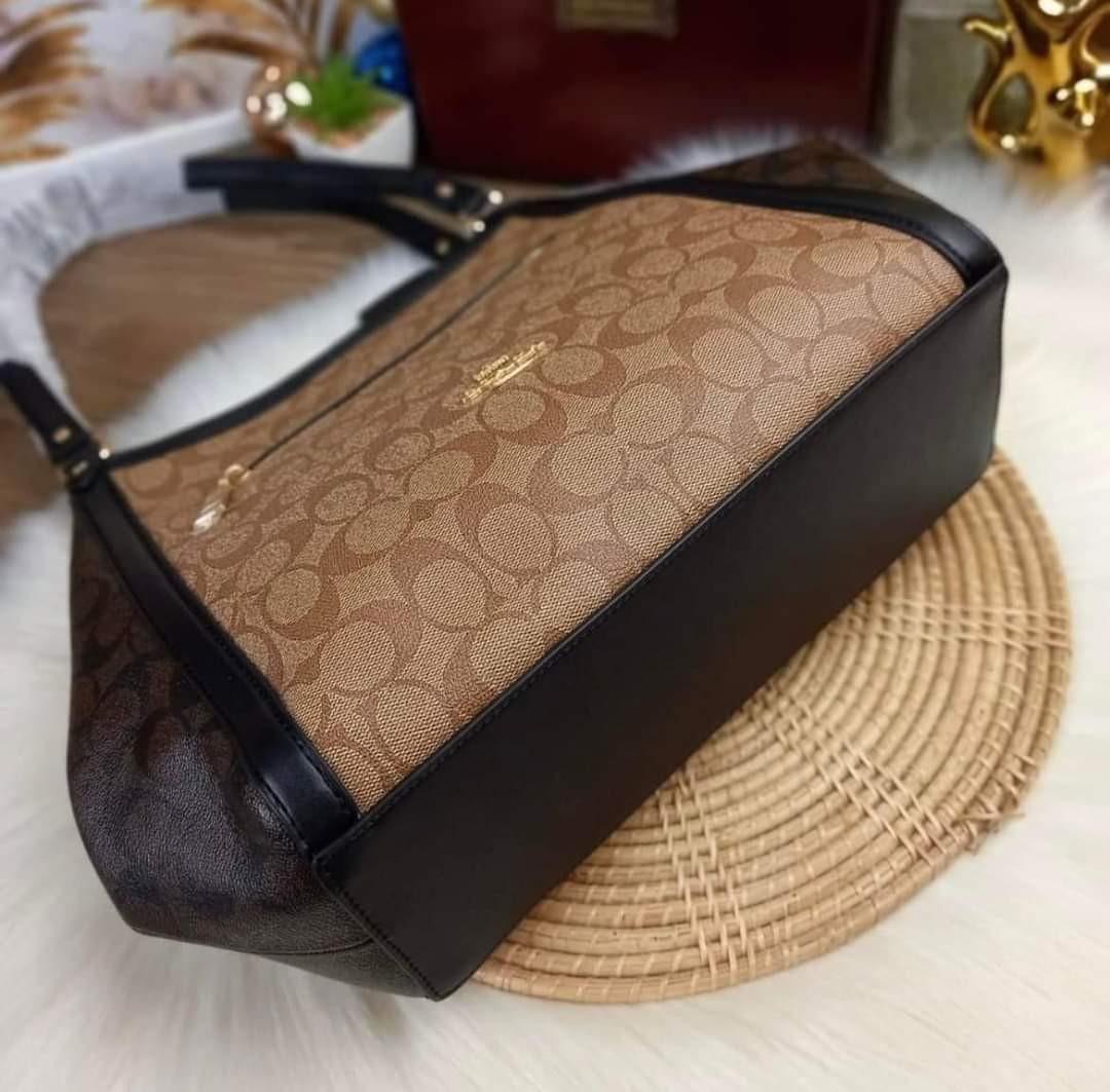 Coach Kristy Shoulder Bag in Signature Canvas Brown/Black, Women's Fashion, Bags & Wallets