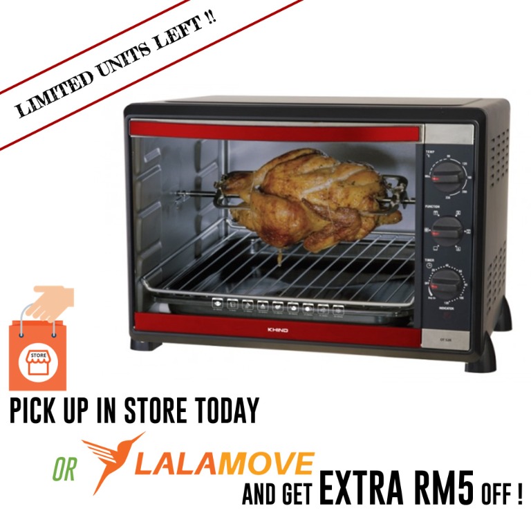 [Dented set] Electric Oven 52L with Rotisserie Baking Tray Wire Rack
