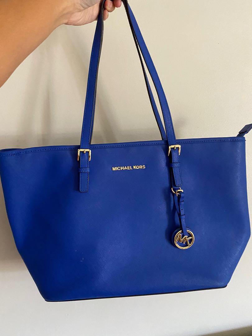Michael Kors Rare Electric Blue Tote, Luxury, Bags & Wallets on Carousell