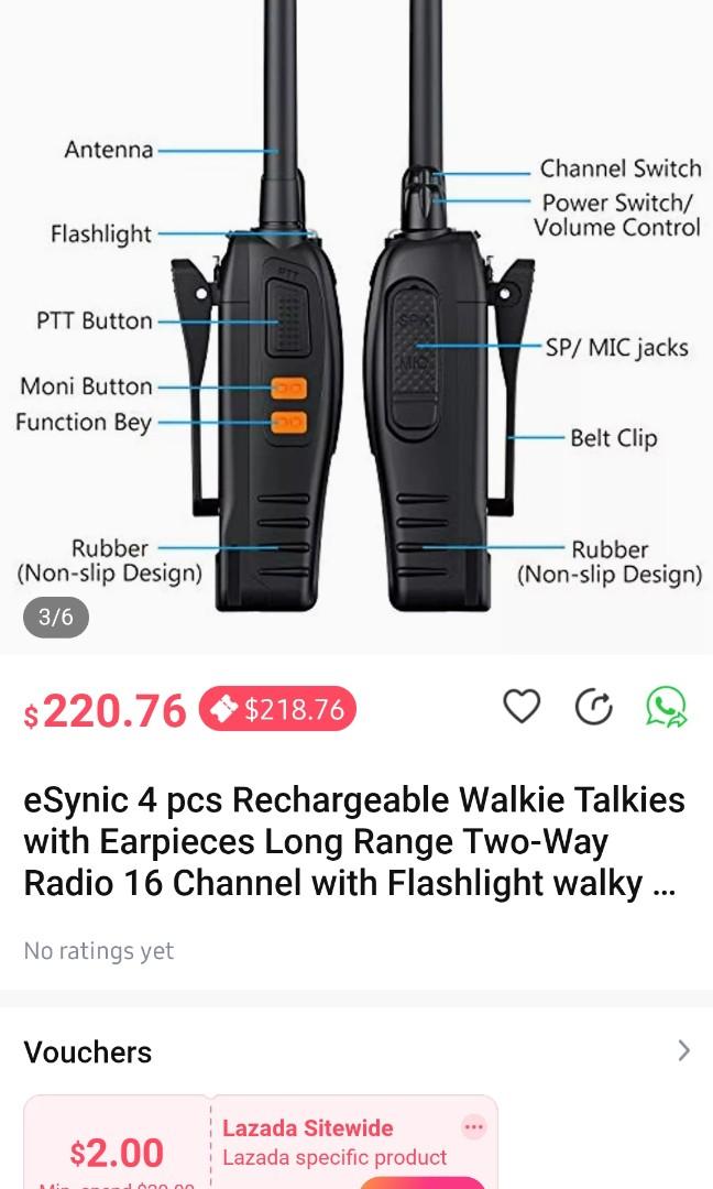 ESYNIC walkie talkie, Mobile Phones  Gadgets, Walkie-Talkie on Carousell