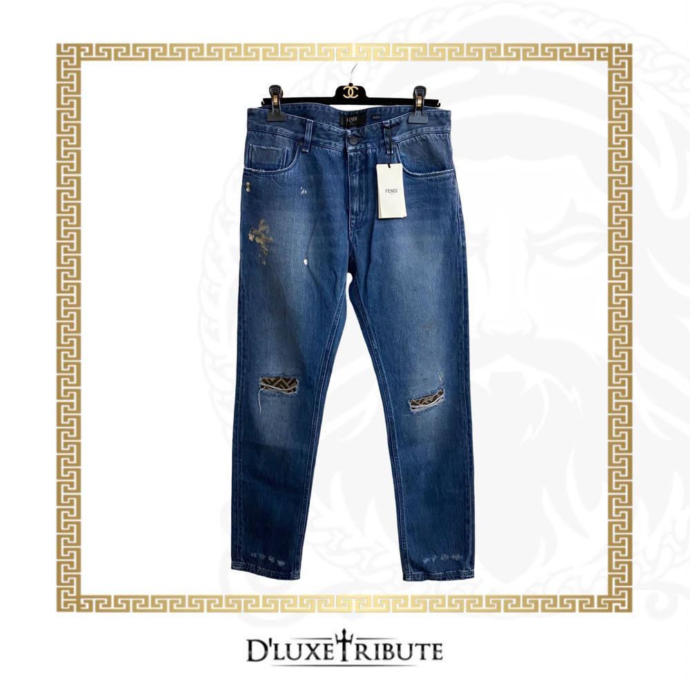 Fendi distressed jeans online
