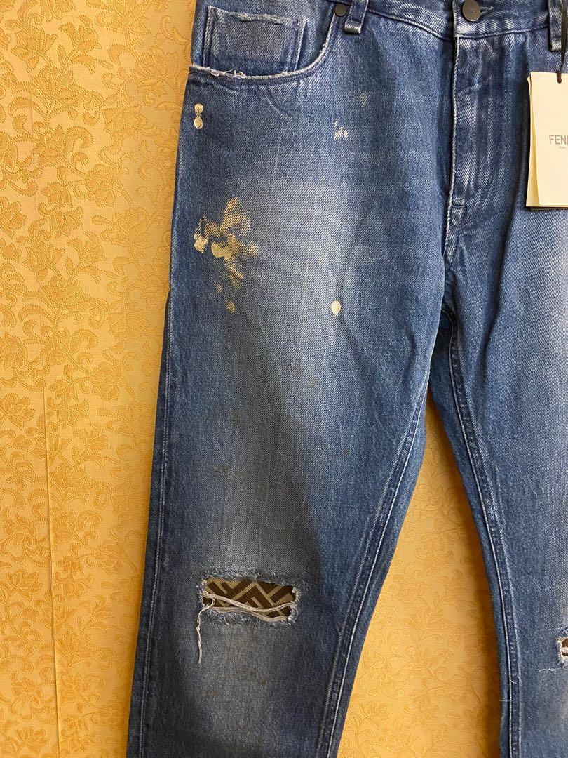 Fendi distressed jeans best sale