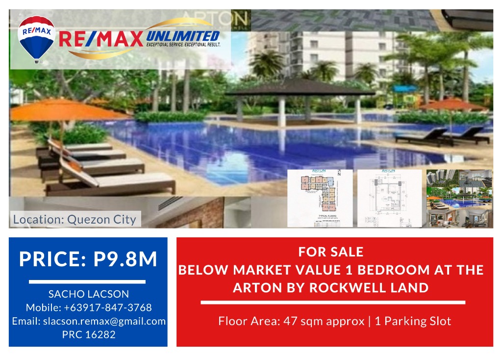 FOR SALE Below Market Value 1 Bedroom at The Arton by Rockwell Land