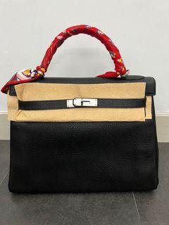 Hermes Kelly Sellier Bag 32cm Vintage 1971 Black Box Calf Leather