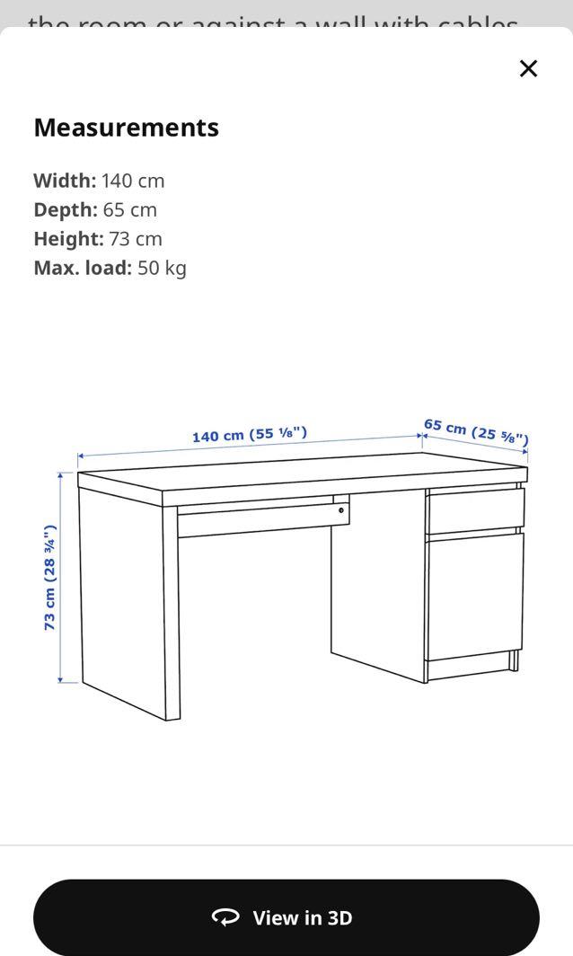 IKEA Malm Desk Furniture Home Living Furniture Tables Sets
