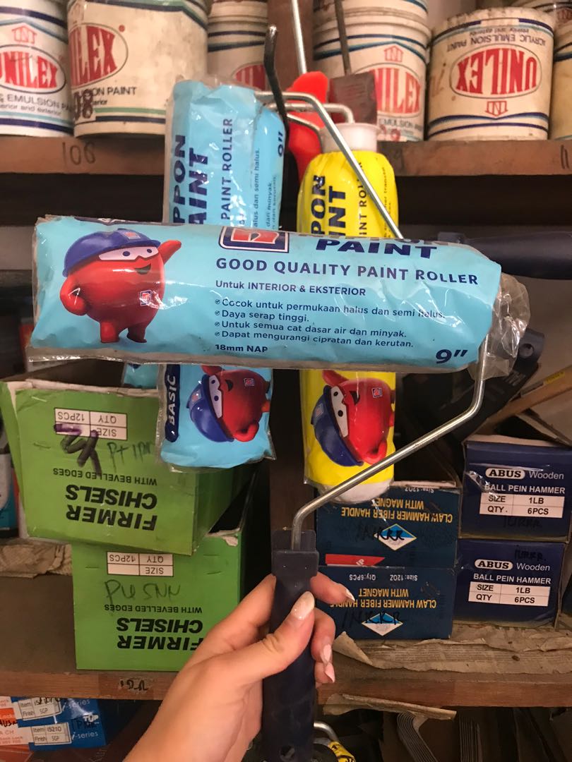 KUAS ROLL CAT TEMBOK NIPPON PAINT 9 INCH | KUAS CAT, Home & Furniture