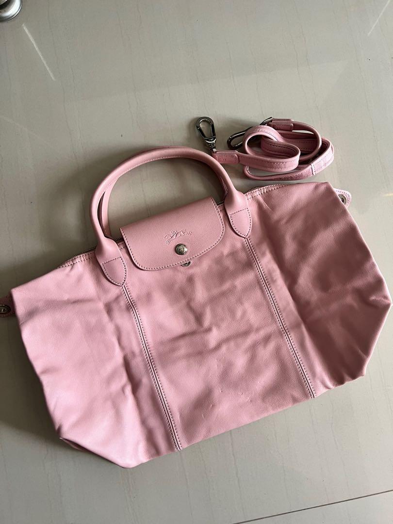 Longchamp cuir pink store