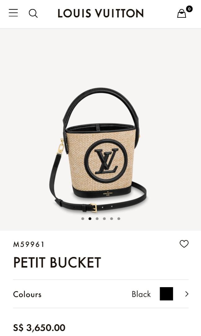 Vuitton BNIB Petit Raffia Bucket Caramel