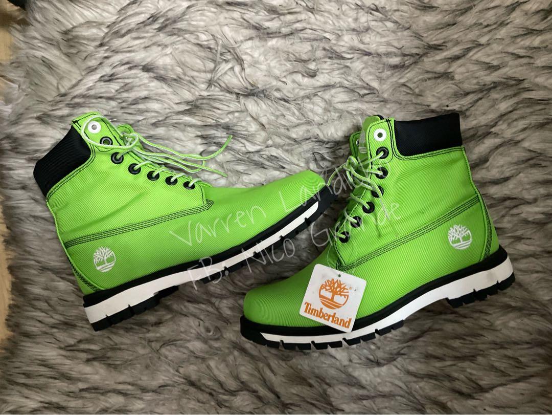 Lime green timberlands shop