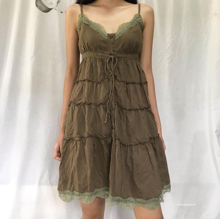 fairy grunge green dress