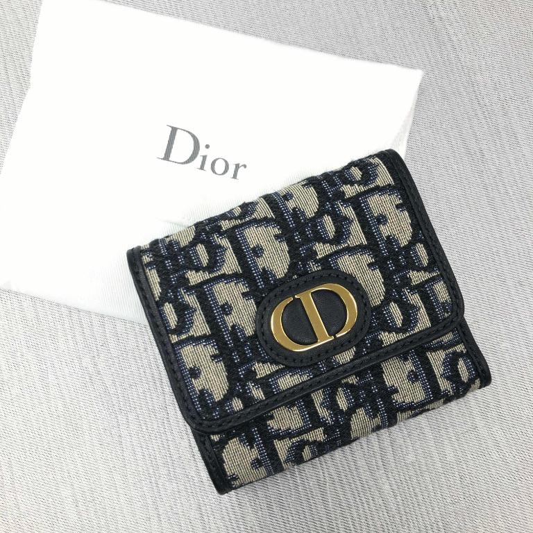 Dior 30 Montaigne Lotus Wallet Blue Oblique Jacquard - Dior