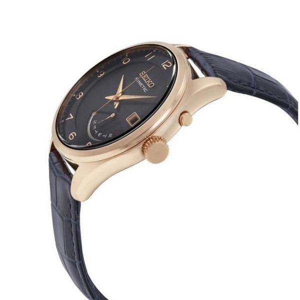 NEW Seiko Kinetic Leather Mens Watch SRN062P1