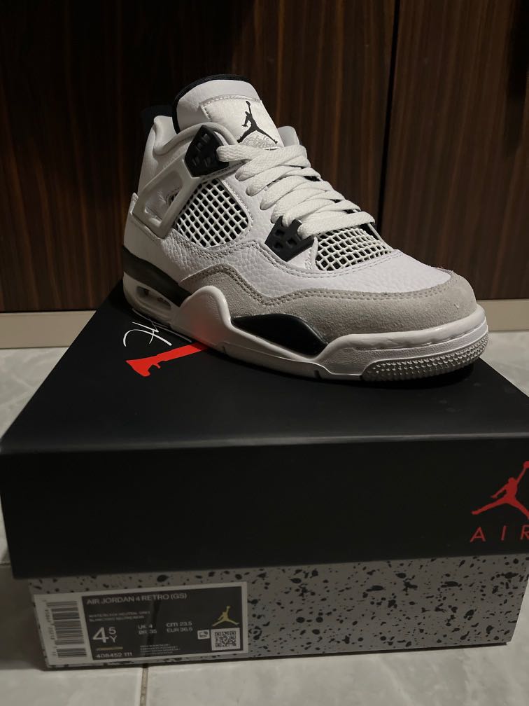 Nike Air Jordan 4 Military Black Gs, Men's Fashion, Footwear ...