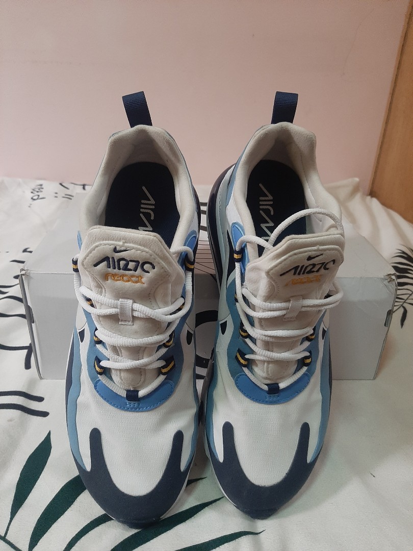 Nike Airmax React 270 White White Midnight Navy Men s Fashion