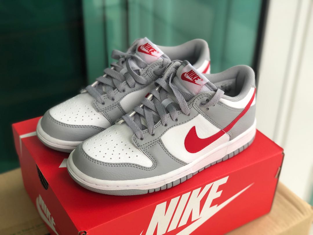 grey and red nike sb