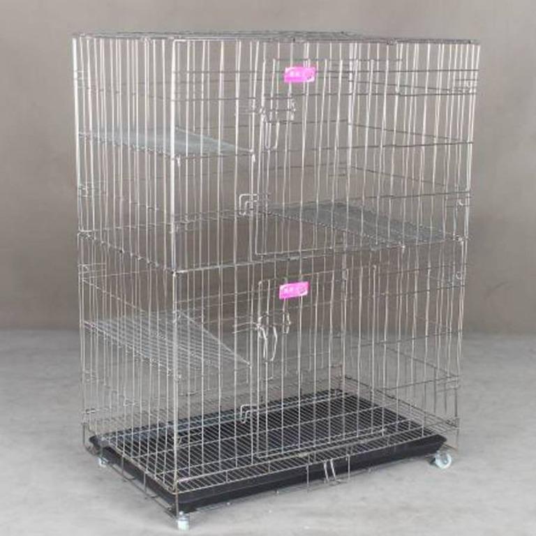 Premium Large 3Tier Stainless Steel Cat Cage With Wheel (201 MATERIAL