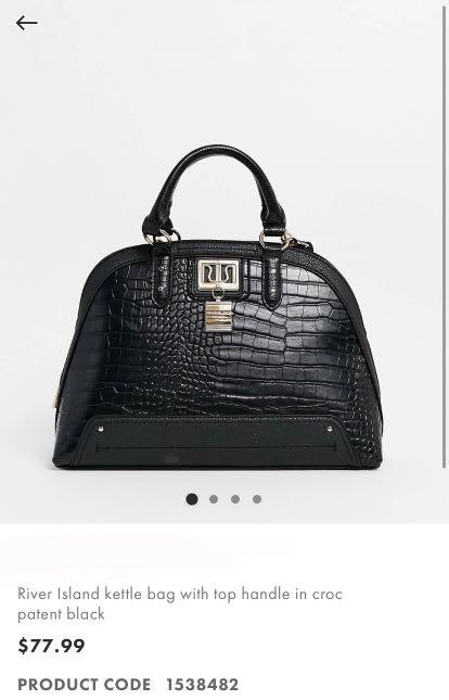River Island kettle bag with top handle croc