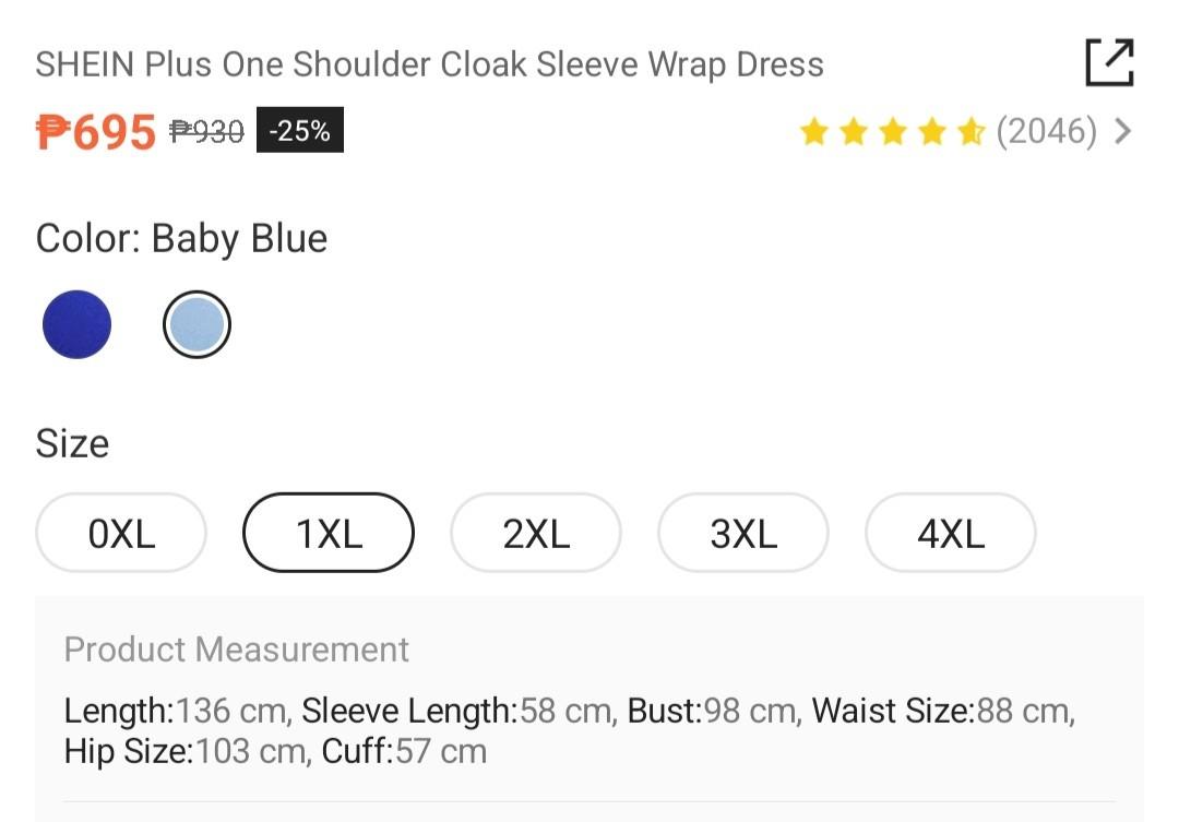 SHEIN Plus One Shoulder Cloak Sleeve Wrap Dress