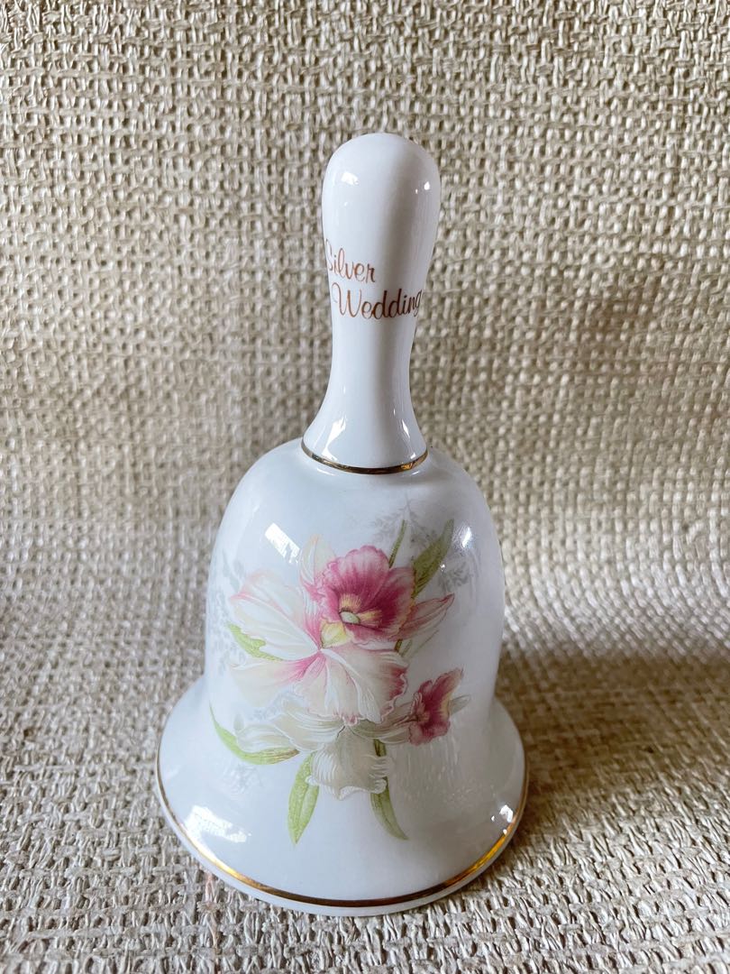 Silver wedding Bell Fine Bone China England, Furniture & Home Living ...