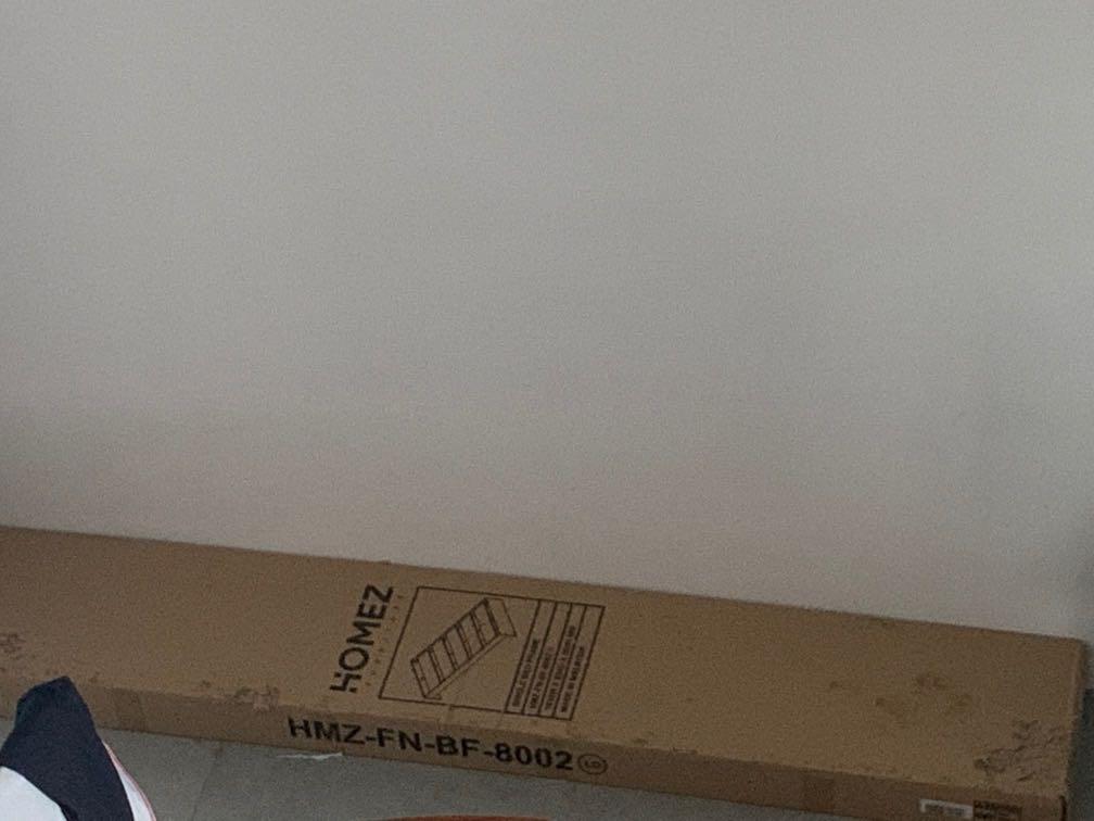 Single bed frame (Category: Bedding & Towels) located in Kajang. Submitted by aihsyaah (Listing ID 1162657783, Image 2). Description: Single bed frame Bought it havent open yet but box have cat scratches. bought it for RM154.30 including pos , selling it for RM 110 excluding pos . Using Lalamove , preferably around petaling jaya or selfpickup at Empire city.