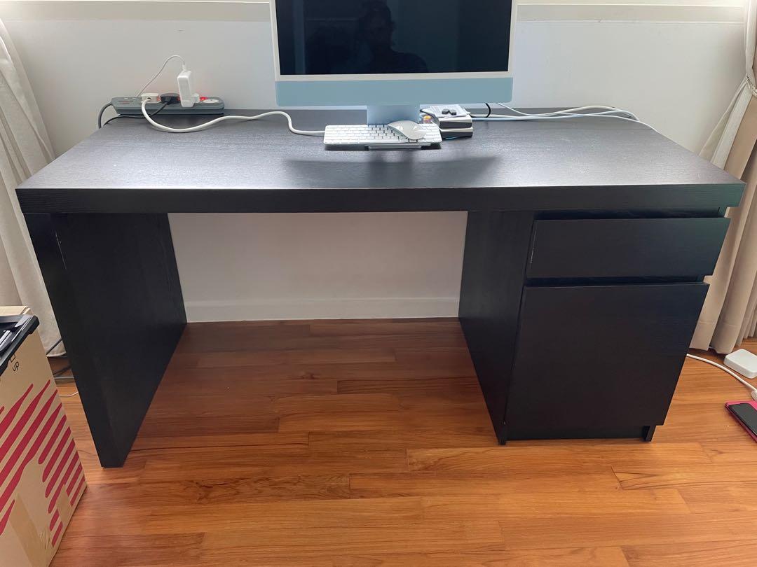 Study table IKEA Malm, Furniture & Home Living, Furniture, Shelves