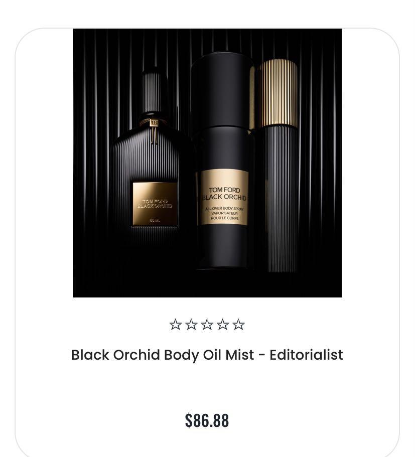 ?TOM FORD? Black Orchid Perfume Body Oil Mist ( oz) for Men & Women,  Beauty & Personal Care, Fragrance & Deodorants on Carousell