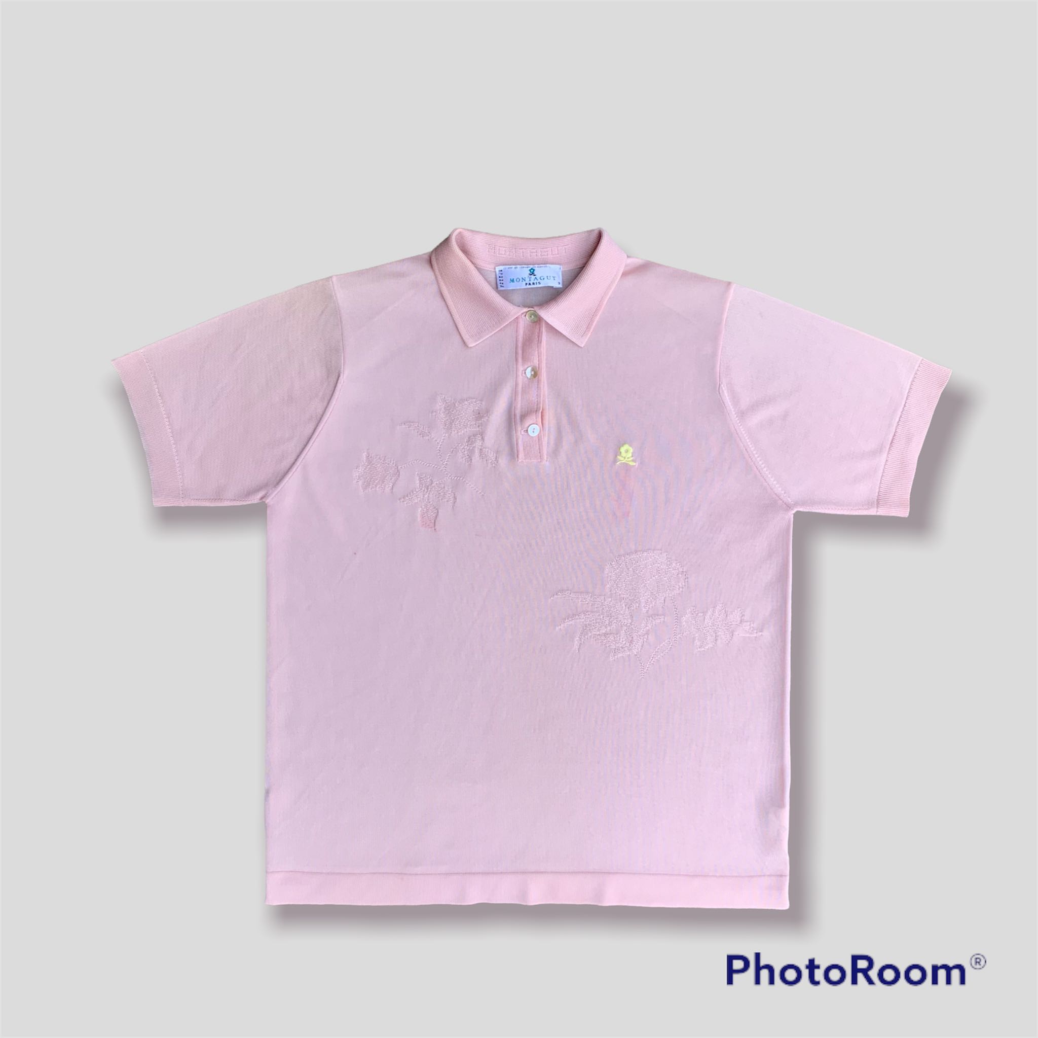 Louis Vuitton Embroidered Signature Cotton Polo Peach. Size M0