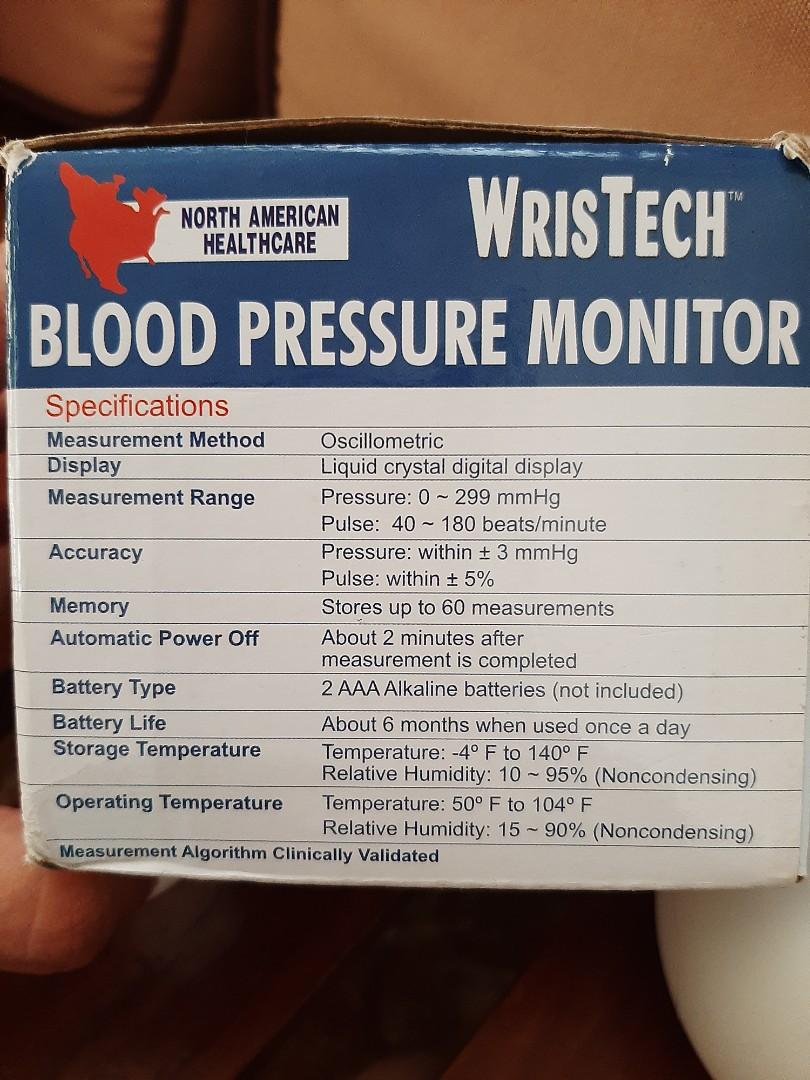 Wristech blood pressure monitor, Health & Nutrition, Health Monitors & Weighing Scales on Carousell
