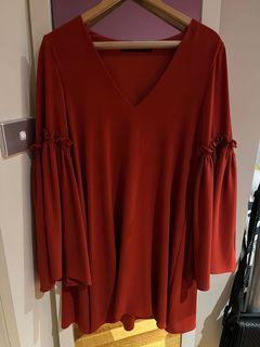 zara red dress