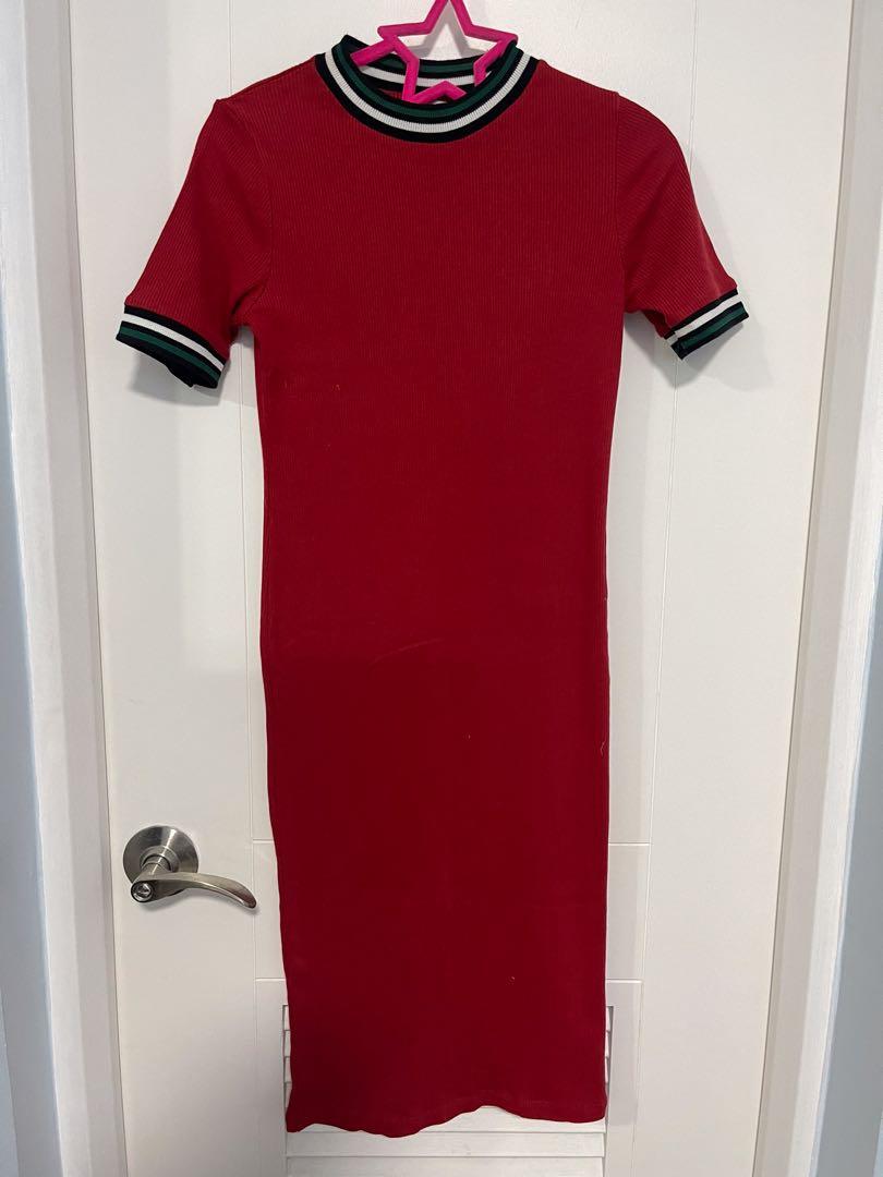 Zara red knit midi dress Women s Fashion Dresses Sets Dresses on
