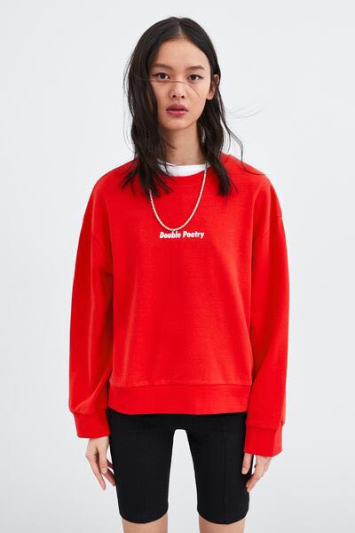 zara sweater red