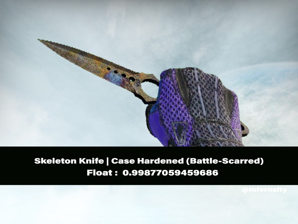 (4 HIGHEST FLOAT) Skeleton Knife Case Hardened BS CSGO SKINS KNIVES