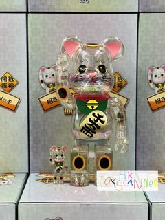 最新 BE@RBRICK 招き猫 黒透明メッキ 100% & 400% - MEDICOM TOY