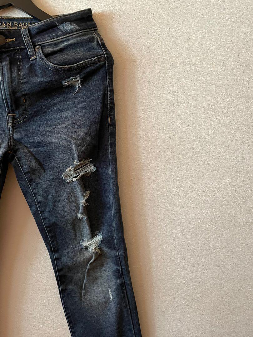 American Eagle Skinny Ripped Jeans, Men's Fashion, Bottoms, Jeans on Carousell