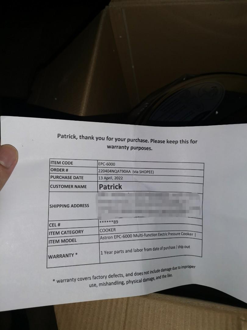 Aston multifunction electric pressure cooker EPC6000, TV & Home