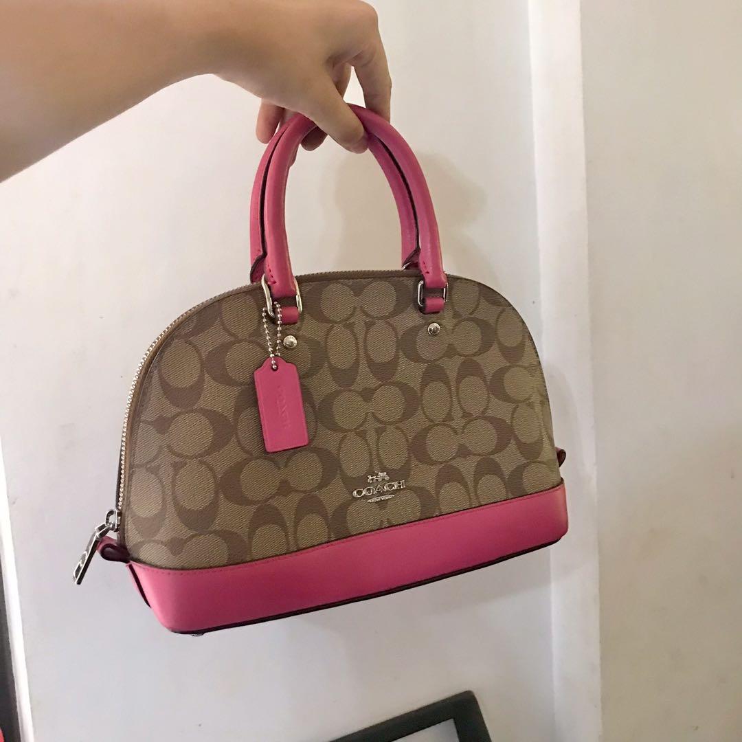 Authentic Original Fuchsia Pink Coach Alma Nano Hand Bag, Luxury, Bags &  Wallets on Carousell