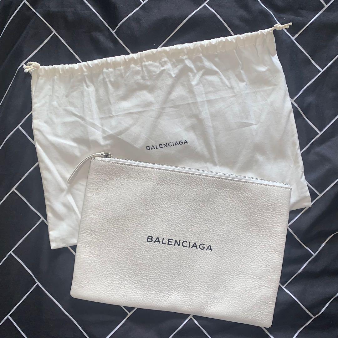Balenciaga White Clutch Leather Luxury Bags Wallets on Carousell