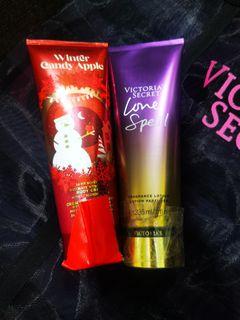 Bath and Body Works and Victoria Secret lotion