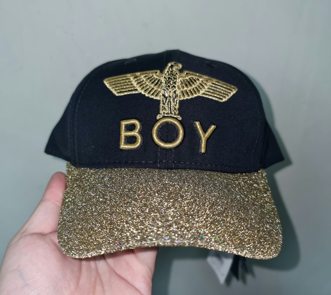 Boy London Gold Glitter Cap, Men's Fashion, Watches & Accessories