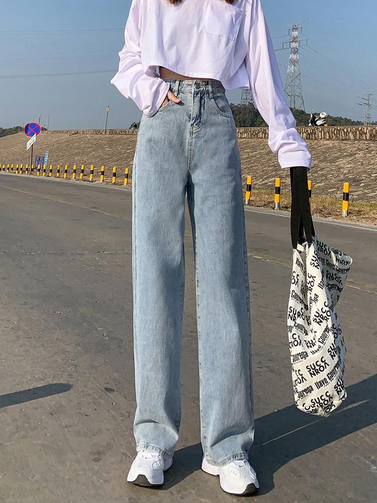 Boyfriend Jeans wide leg jeans korean 
