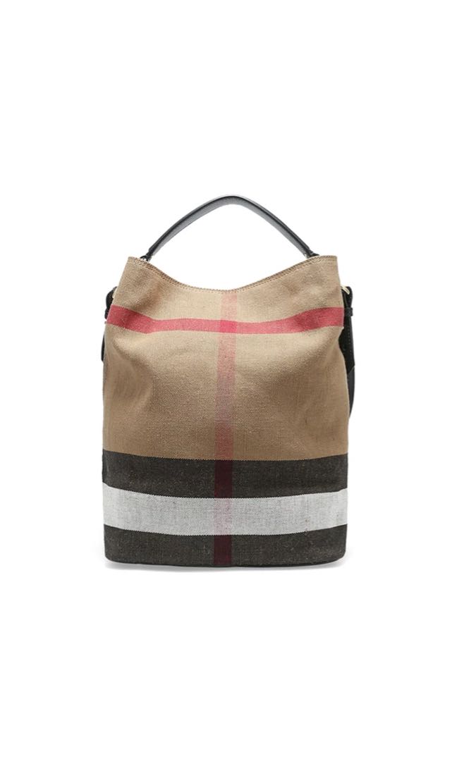 Burberry Canvas Check Medium Ashby Hobo Ms Burberry Women s Fashion Bags Wallets Backpacks on Carousell
