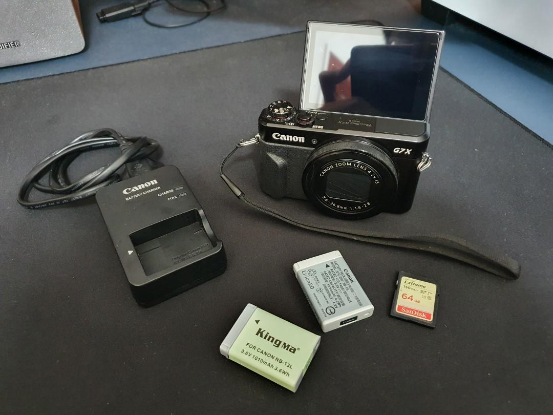 Canon G7x Mark II with 64 GB high performance memory card and spare