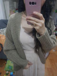 Cardigan batwing rajut coklat