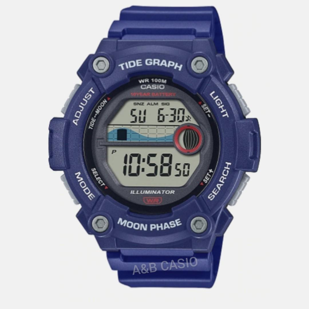 Casio thermosensor moon phase world time top