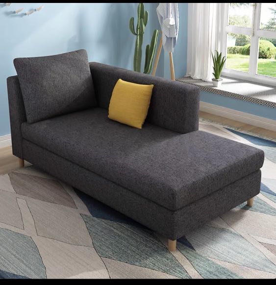 Charcoal grey chaise sofa, Furniture & Home Living, Furniture, Sofas on