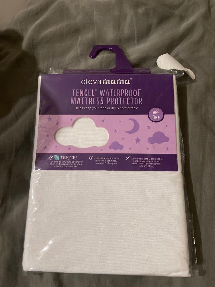 Clevamama tencel waterproof mattress protector, Babies & Kids, Baby