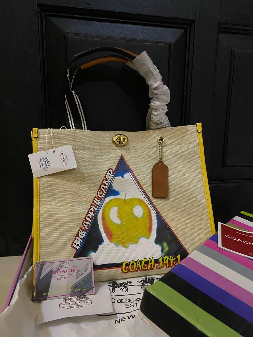 Coach Big Apple Camp Canvas Totebag Tas Wanita Coc Original Kanvas