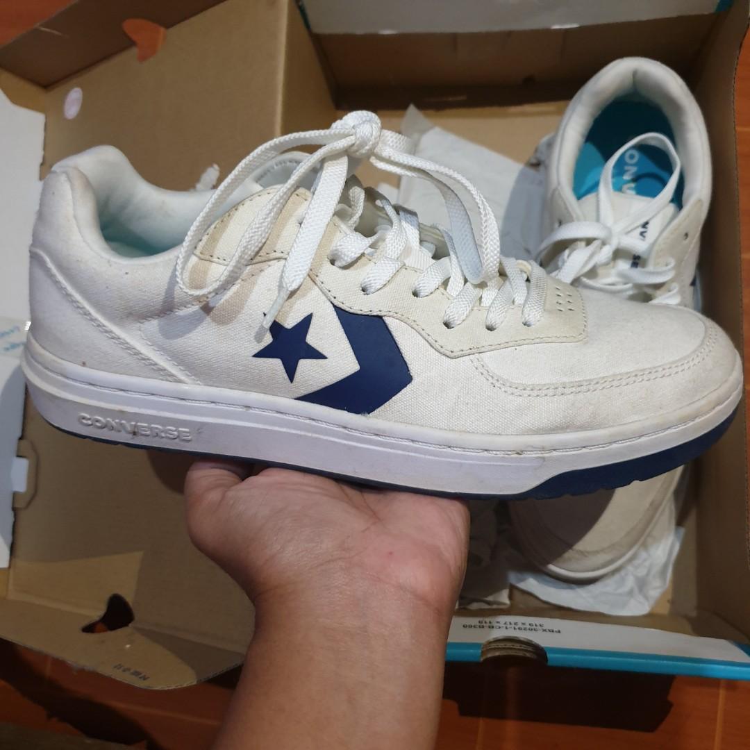 Converse rival top ox white navy